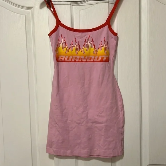 Urban Outfitters Burnout Tank Top Dress -  Pink Size XS - Like New - Picture 2 of 6